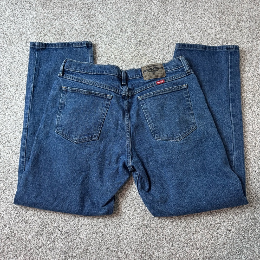 Wrangler Straight Leg Jeans Dark Denim Men 32x30 Rugged Workwear
